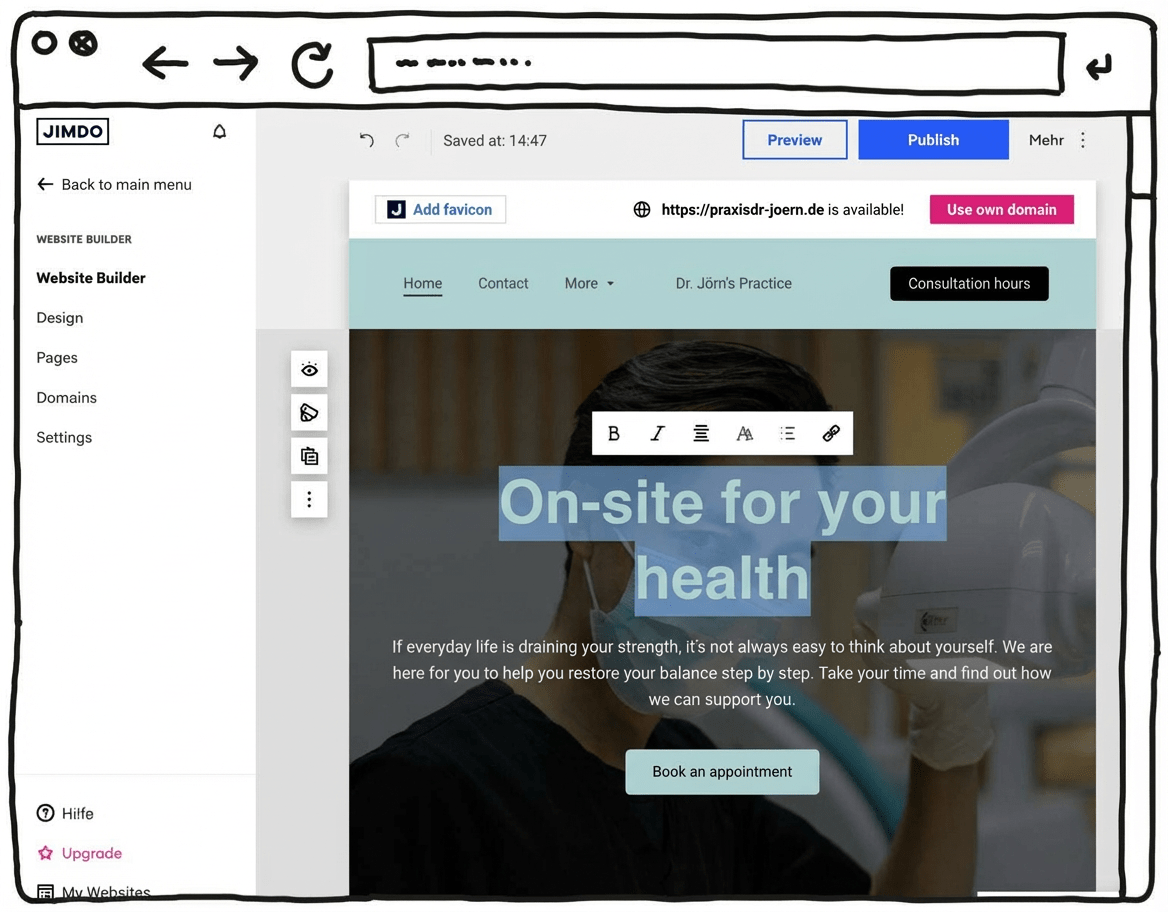 doctor-website-jimdo-homepage-builder